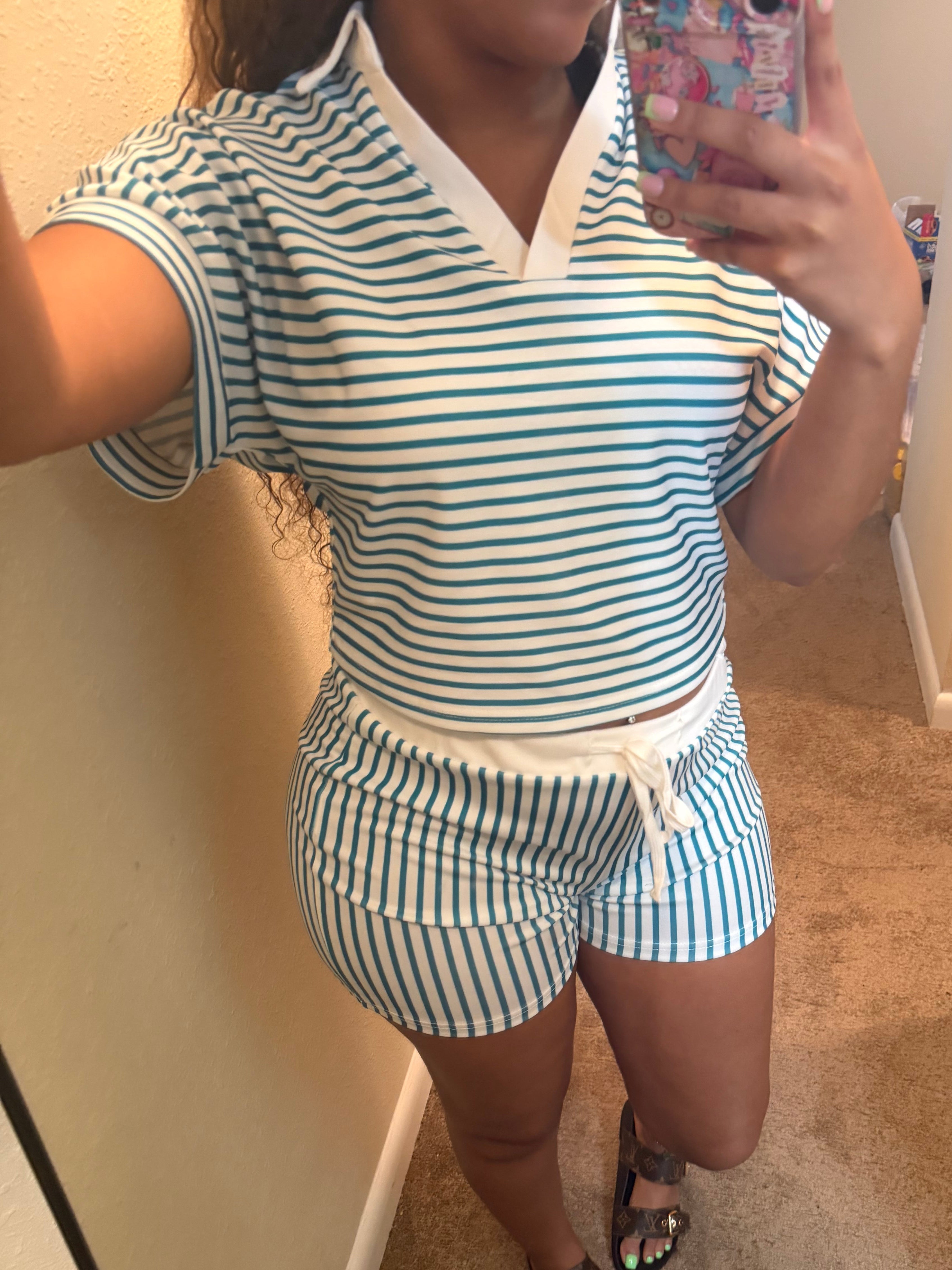 2 piece stripe set