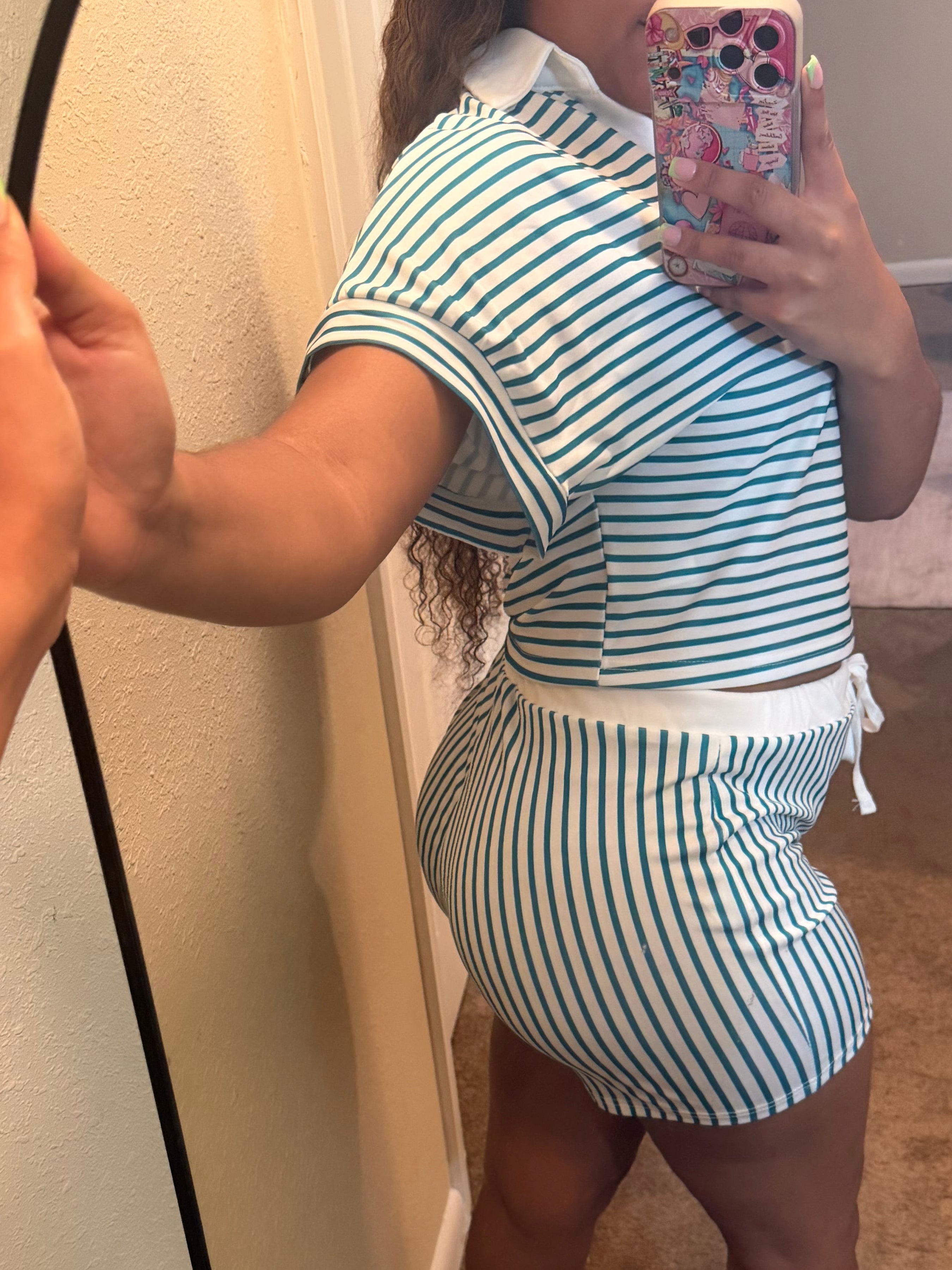 2 piece stripe set